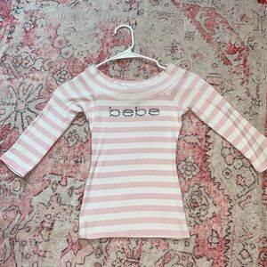 Bebe rhinestone quarter sleeve top